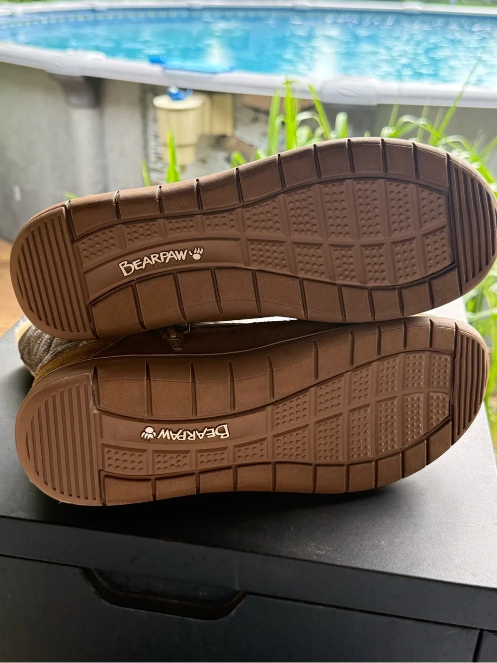BearPaw Tan Suede Quilted Winter Boot with Shearling Collar